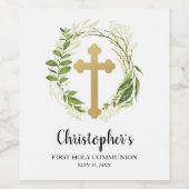 Groen Kruis Wijnfles Label Wijn Etiket (Enkel label)