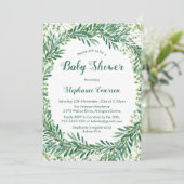 Groen laat baby douche uitnodigingen (Staand voorkant)