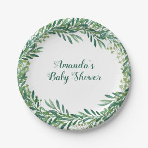 Groen laat Baby shower gepersonaliseerd Papieren Bordje