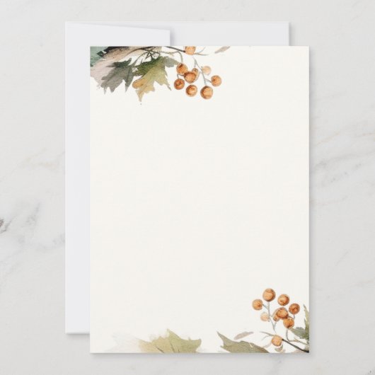 groen laat bladeren bladeren rustiek Thanksgiving Kaart (Achterkant)