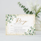 groen laat goud nuestra boda bruiloft RSVP Kaart (Staand voorkant)