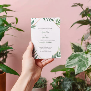 Groen laat lijst trouwuitnodiging kaart