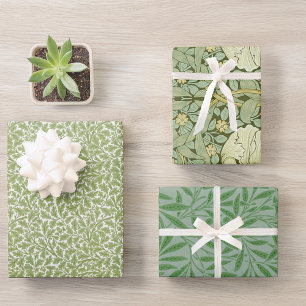 Groen laat  Morris Pattern Oak Willow Inpakpapier Vel
