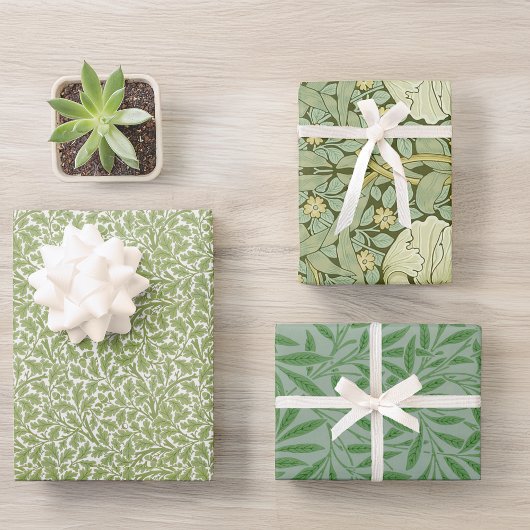 Groen laat Morris Pattern Oak Willow Inpakpapier Vel
