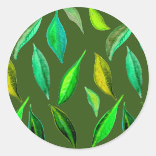 Groen laat waterverf milieugebied ronde sticker