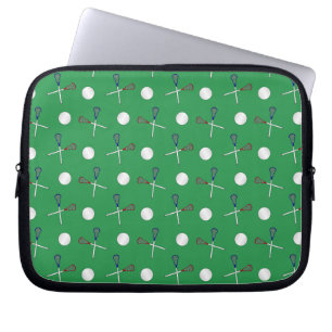 Groen lacrossepatroon laptop sleeve