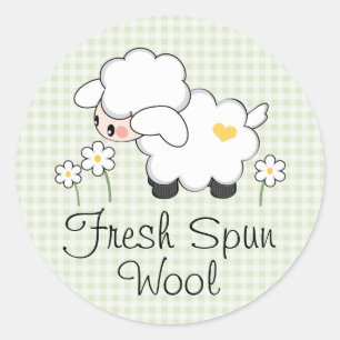 Groen Lam Baby shower Etiketten Stickers Rond