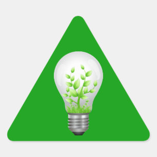 Groen lampsymbool driehoek sticker