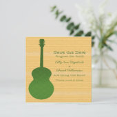 Groen land gitaar sparen de Datum uitnodigen Save The Date (Staand voorkant)