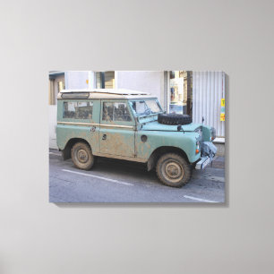 Groen land Rover Canvas Afdruk