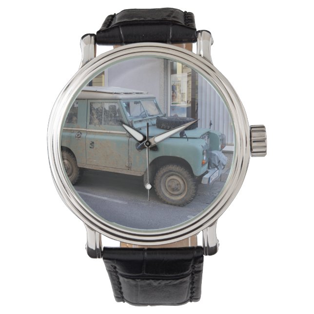 Groen land Rover Horloge (Voorkant)