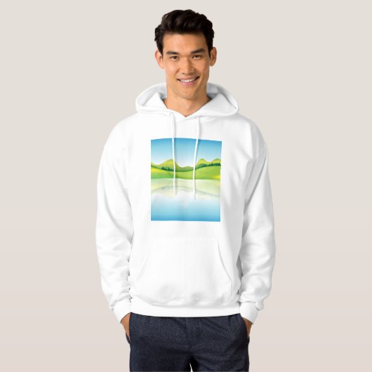 Groen landschap hoodie (Voorkant volledig)