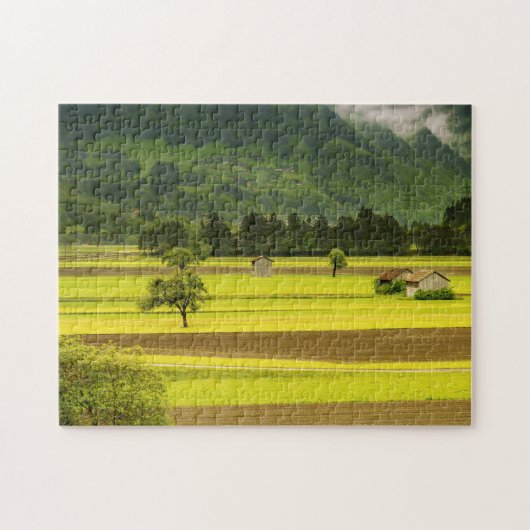Groen landschap legpuzzel (Horizontaal)