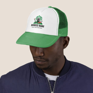 Groen Landschap Logo Huis Boom Grasmaaier Tuin Trucker Pet
