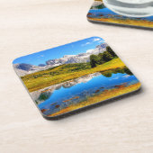 Groen landschap met het Pond- en Snowy-gebergte Bier Onderzetter (Linkerzijde)