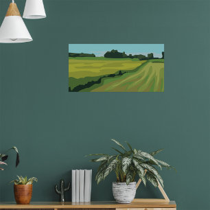 Groen Landschap Platteland Poster