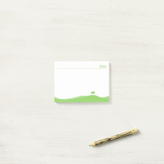 Groen landschap post-it® notes (Op bureau)