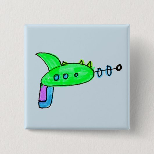 Groen laserPistool Vierkante Button 5,1 Cm (Voorkant)