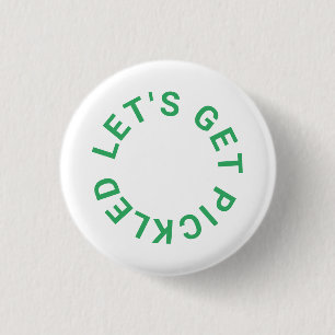 Groen laten we pickled crest pickleball ronde button 3,2 cm