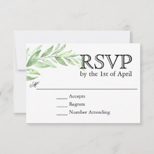 Groen Laurel Wreath Bruiloft RSVP