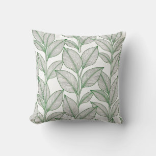 Groen Lauriersblad Botanisch Patroon Kussen