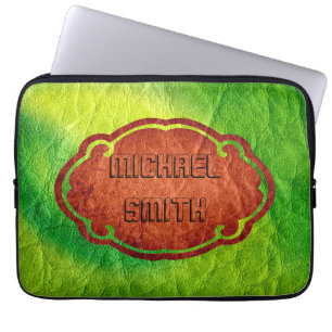 Groen leder laptop sleeve
