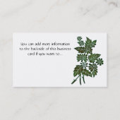 Groen leder/laurelachtig Visitekaartje (Achterkant)