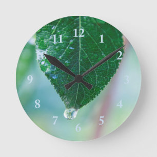 Groen leder op de muur van Pastels Ronde Klok