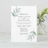 Groen lef simpel Elegant Spring Wedding Kaart (Staand voorkant)