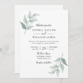 Groen lef simpel Elegant Spring Wedding Kaart (Voorkant / Achterkant)