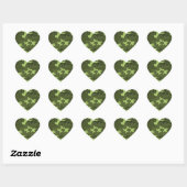 Groen leger camouflage ontwerp hart sticker (Vel)