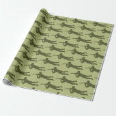 Groen Leger Man Sniper Pose Cadeaupapier (Uitgerold)