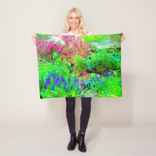 Groen Lenteguin Landschap met volken Fleece Deken