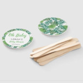 Groen Leuk Tropisch Blad Baby shower Handwaaier (Niet-gemonteerd)