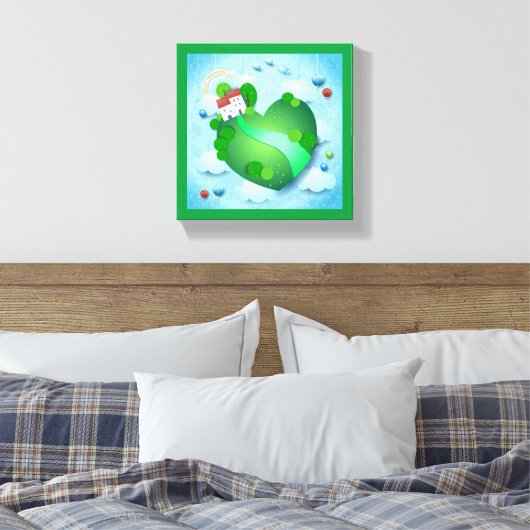 Groen leven canvas afdruk (Insitu (Slaapkamer))