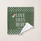 Groen | LEVENDE LEVENS HIER | Stijlvol  Bad Handdoek (Wasdoekje)