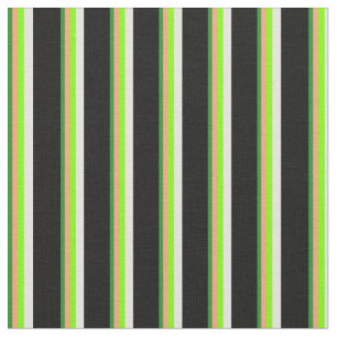 Groen, Lichte Zalm, Chartreuse, Beige & Zwart Stof