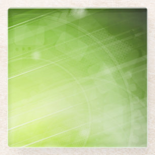 Groen lichtontwerp in hi-tech stijl glazen onderzetter