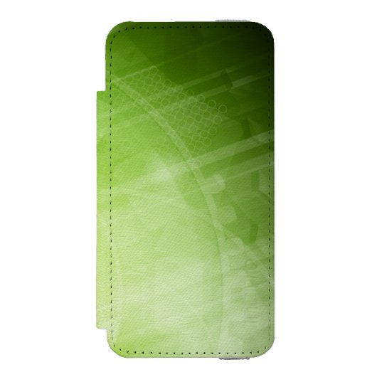 Groen lichtontwerp in hi-tech stijl incipio iPhone portemonnee hoesje (Voorkant Agenda)