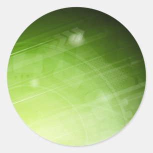 Groen lichtontwerp in hi-tech stijl ronde sticker