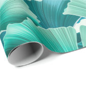 Groen lichtpatroon van biloba cadeaupapier (Rol Hoek)