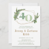 Groen Lijst 40e bruiloft Jubileum uitnodiging (Voorkant)