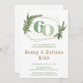 groen Lijst 60e bruiloft Jubileum uitnodiging (Voorkant / Achterkant)