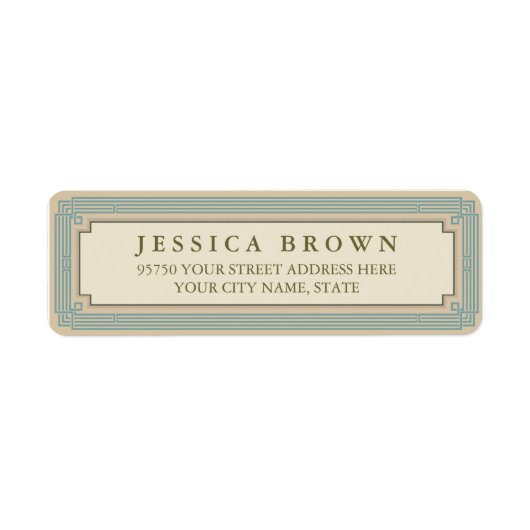 Groen  lijst aangepaste retour adreslabel etiket (Voorkant)