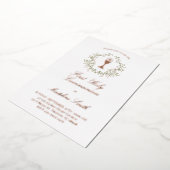 Groen lijst Eerste Heilige Communie Folie Uitnodiging (Gedraaid)