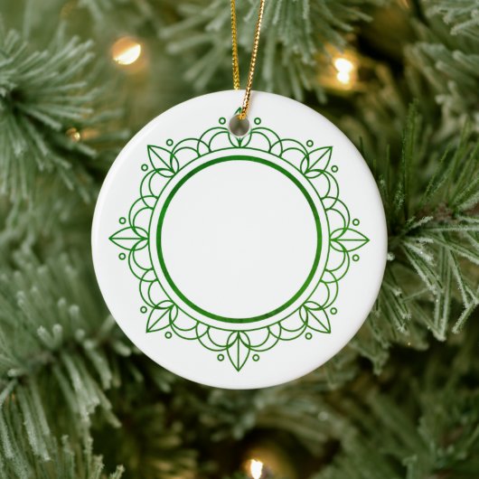 Groen Lijst Elegant  Kerstfeest Keramisch Ornament (Boom)