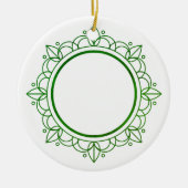 Groen Lijst Elegant  Kerstfeest Keramisch Ornament (Voorkant)