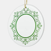Groen Lijst Elegant  Kerstfeest Keramisch Ornament (Links)