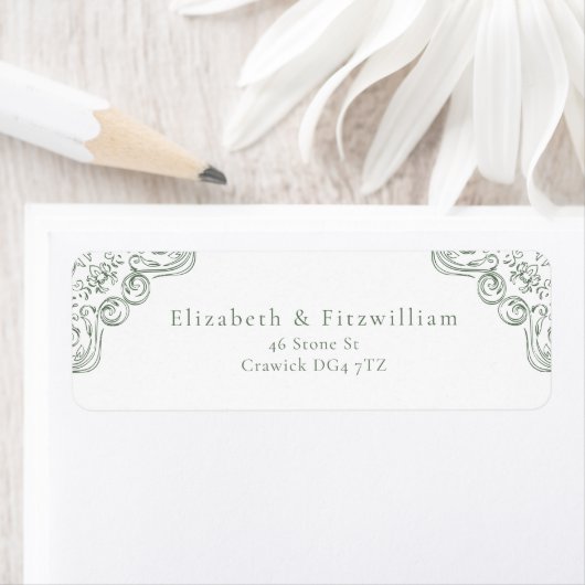 groen Lijst omzoomd adreslabel Etiket (Insitu)