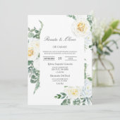 groen lijst spaanse bruiloft uitnodiging (Staand voorkant)